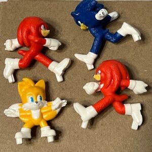 Sonic Hedgehog  Toy Figures or Cake Toppers  - Red, Blue, Yellow